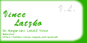 vince latzko business card